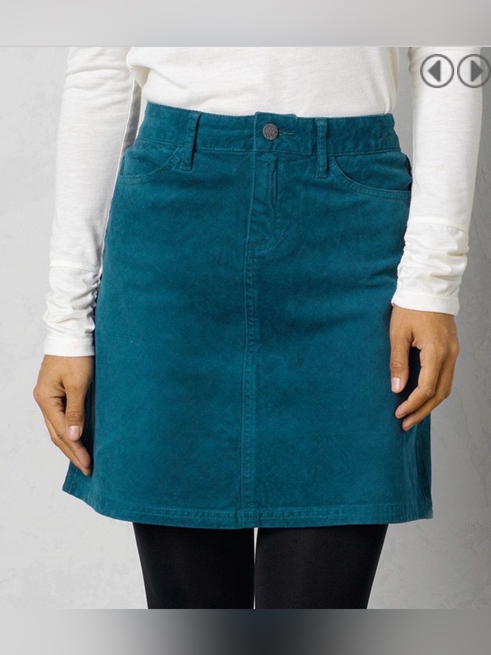 NWT prAna Trista Organic Corduroy Skirt in Deep Balsam (2)